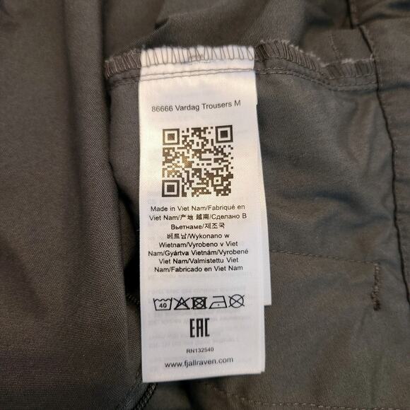 FjallRaven Pants Sz 38 X 34 Long Mens Vardag Trousers Outdoor Hiking Gray Logo - Picture 11 of 13